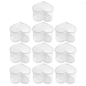 Copas descartáveis palhas 10 PCs Centro de ar em forma de coração Transparente Pudding Mini Acessórios Multifunção de Mousset Mousset Mousset Clear