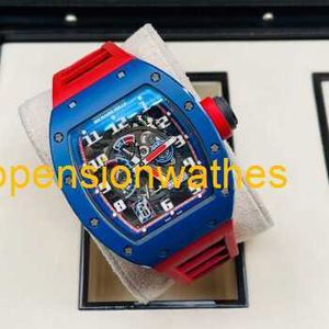 Orologio da polso RM Richardmills Orologi di lusso da uomo RM030 Quadrante blu in ceramica rosso Parigi limitato 42,7 x 50 mm FNRH