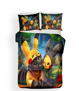 Come addestrare il tuo drago Set di biancheria da letto King Cartoon Copripiumino 3D Queen Tessili per la casa Set letto matrimoniale singolo con federa 3 pezzi9798650