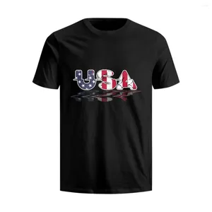 Men's T Shirts Hycool USA Flag Shirt Classic Round Neck Short Sleeve Cotton T-shirts For Men Tee Top Fresh Basic Tshirt
