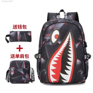 Designer Spraygrounds Backpack Oxford Cloth Shark Boys Backpack for Primary and Secondary School Students Grade 4 5 and 6 Personalized Versatile Backpack 231008