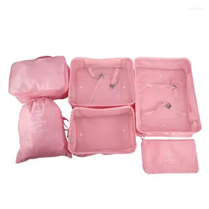 Depolama çantaları 7pcs/set yüksek dereceli bavul organizatör ayakkabıları set bagaj çamaşır torbaları paketleme seyahat çantası