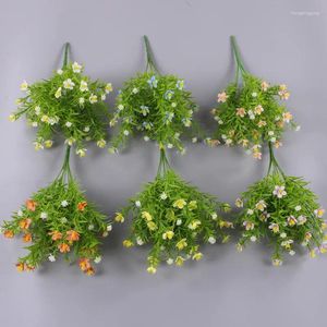 Dekorativa blommor 1st konstgjord blomma plast liten zodiak krysantemum falsk växt bröllop hem trädgård dekoration brud himmel full bo