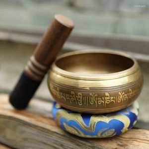 Decorative Figurines Nepal Handmade Tibetan Singing Bowl Set Wall-dishes Resonance Healing Meditation Chakra
