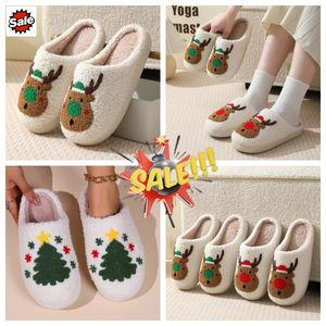 New Comfortable Home Cute Cartoon Santa Claus Couples Warm Cotton GAI soft Fluffy House cute Christmas Designer Elk Lovely Thick Plush winter 2024 36-45