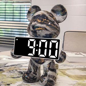 Table Clocks Digital Bedside Watch Smart Bear Decor And Accessories Kawaii Room Holiday Products Purchase