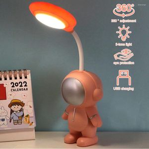 Night Lights Student Dormitory Bedside Lamp USB Charging Astronaut Eye Protection 360° Foldable For Bedroom Living Room