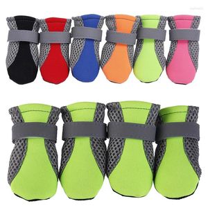 Hundkläder 4st/ set andningsbar anti slip husdjurskor Söta chihuahua stövlar snö promenad bomullsblandning valp sneakers leverans