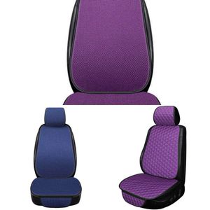 Update 3 Stück (Pad Kopfstütze Sitzpolster) Leinen Autositzbezug Leinen Vordersitzmatte für Autoinnenraum LKW SUV Van