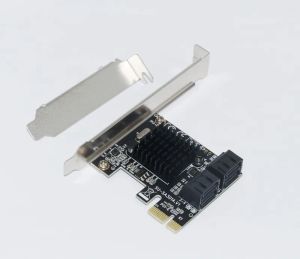 Kort PCIe till SATA -kort PCIe -adapter PCI Express till SATA3.0 Marvell 88SE9215 Expansion Card 4Port SATA III 6G för SSD HDD IPFS -gruvdrift