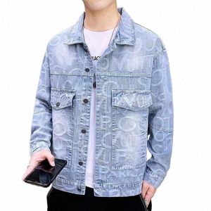 embroidery Autumn Winter Jackets Men Coats Fi Windbreaker Denim Jacket Motorcycle Jacket Hot Outwear Stand Slim Military w9JR#