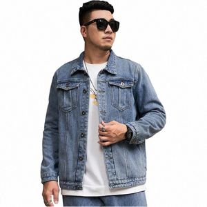 Męskie kurtki Mężczyźni plus rozmiar 6xl 7xl 8xl Lapel Denim Kurtka Fi Vintage Kurtki U1fb#