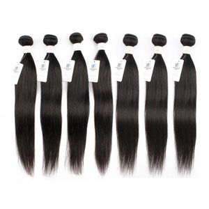 Pacotes de cabelo humano preto natural 1pc/3pcs/5pcs/7pcs por lote 12-22 Polegada remy cabelo indiano dupla trama extensões retas