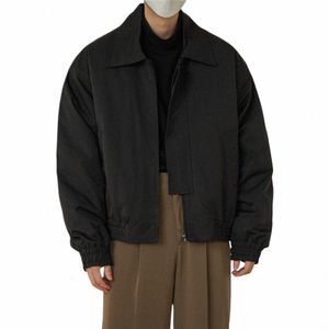 Herrenjacke mit Reißverschluss, Persality, lange Ärmel, lässig, kurz, Alltagskleidung, Polyester, fester Reverskragen, Herrenmantel für Outdoor, K11A #