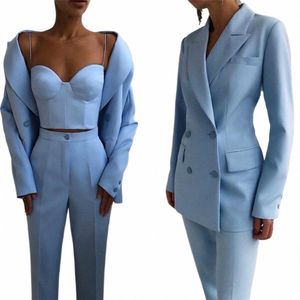 two Piece Women's Peaked Lapel Suit Double Breasted Jacket Lady Formal Casual Pants Blazer Daily Wedding Prom Party Wear Fi Z4q4#