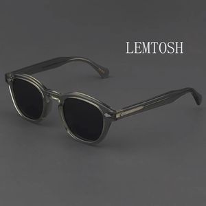 Óculos de sol homem johnny depp lemtosh polarizado óculos de sol mulher marca luxo vintage acetato quadro azul óculos visão noturna 240323