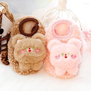 Dog Apparel Cartoon Bear Plush Jacket Clothes Candy Color Waistcoat Small Dogs Clothing Cat Thick Sweet Winter Pet Items Puppy Supplies