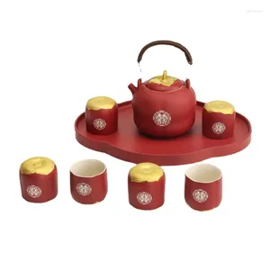 Teaware define presente de casamento cerâmica chá conjunto caixa luz luxo estilo chinês para a mão do casal e noivado