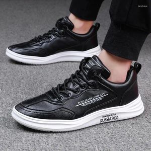 Casual Shoes Men Sneakers Black Leather Walking 2024 Lace-up Fashion Waterproof Sports Man Running Tenis Masculino