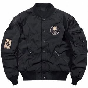 Techwearu Varsity Kurtki dla mężczyzn Czaszki Punk Bogu of Death Haftame Baseball Jacket Streetwear Hip Hop College Coat Male M8HJ#