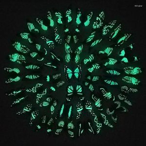 Adesivos de parede 20pcs borboleta luminosa adesivo sala de crianças sala de estar geladeira decoração de casa 8cm