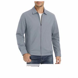 Magcomsen Men's Zip-Frt Golf Jacket Spring Summer Casual Jacka Solid Color Turn-Down Collar Outerkläder Vandring Fiske T1q2#