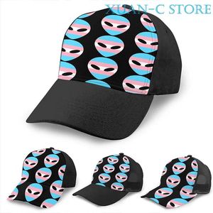 Top Caps Transseksüel Uzaylı Basketbol Kapağı Erkekler Kadın Moda Baskı Siyah Unisex Yetişkin Şapkası