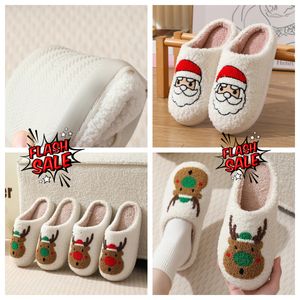 Nuova casa confortevole Simpatico cartone animato Babbo Natale Coppie Caldo cotone GAI morbido Designer natalizio Alce Bella peluche spessa Pantofole bianche invernali unisex eur 36-45