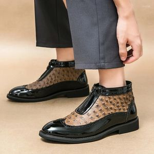 Casual Shoes Men Japan Karajuku Korean Style Fashion Streetwear Thick Platform Boots Leather Male Lace Up Dress