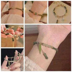 Charm-Armbänder, Schmuckzubehör, Glocken-Orchideen-Armband, verstellbar, exquisite Jade-Perlen, Handring, Anhänger, Seil