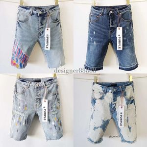 Lila jeans korta män kort designer ksubi jeans raka hål avslappnad sommarnatt klubb blå kvinnor shorts stil lyxlapp samma stil lila märke jeans 197