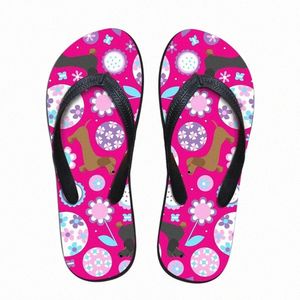 slippers customized Dachshund Garden Party Brand Designer Casual Womens Home Slippers Flat Slipper Summer Fashion Flip Flops For Ladies Sandals X7VZ#