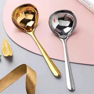 Spoons Round Spoon Creativity Mirror Reflection Thickened Material High Quality Stainless Steel Feel Comfortable Tablespoon Small