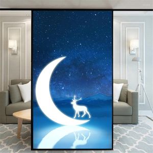 Window Stickers Privacy Windows Film Decorative Beautiful Night Sky Stained No Glue Static Cling Frosted Tint