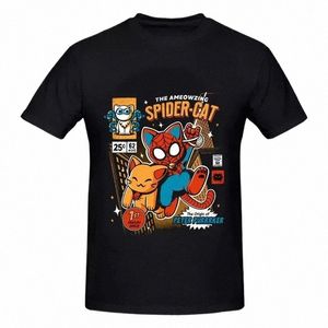 2024 SPIDER CAT T-shirt Street Fi Streetwear T Shirt Mężczyźni Kobiety Para koszulka Hip-Hop Hipster O-Neck Tshirt Toss J7na#