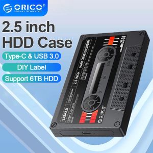 Obudowa ORICO 2.5 '' OBUDANIE HDD SATA do USB3.0 Zewnętrzny dysk twardy 5 Gb / s / 6 Gbps Typec HDD Case z DIY naklejka SSD na PC