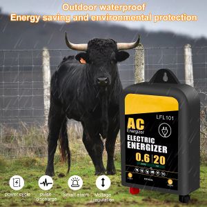 Gates 220KM Electric Shepherd Fence Energizer for Cattle Animals Dogs Farm AC Powered Pulse Voltage Outdoor Waterproof Electric Fence