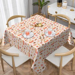 Cupcake Tablecloth Cake Orange Table Cloth Polyester Waterproof for Kitchen Dining Room Square 60x60 240312