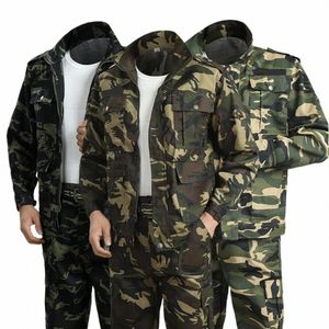 Camoue Print Winter Arbeitskleidung Anzug Männer Jacke Hosen Set Dicke Verschleißfeste Anti Scratch Männer Uniform Schweißer Auto Anzug C3hl #