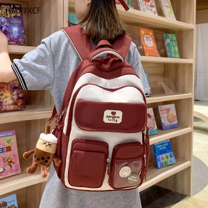 Mode flickor söt design bokväska student kawaii axel väska resor ryggkvinnor bärbar dator mochila tonåringar skolväska ryggsäck