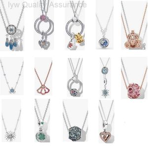 デザイナーPandoras Necklace Pan Jiaduola S925 Silver Jewelry DIY Basic Chain Necklace Sparkling Heart Spead Circular Style女性パーソナリティカラーチェーン