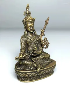 Estatuetas decorativas Fundição de Bronze Guru Padmasambhava Mini Escultura Budista Tibetana Decoração de Casa
