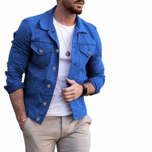 Giacca di velluto a coste sottile da uomo primaverile Giacca di velluto a coste coreana da uomo Casual Denim da lavoro Top y9YT #