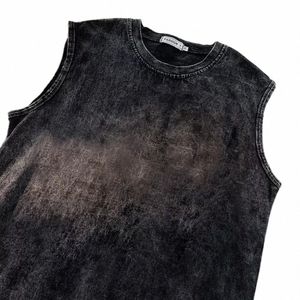 Summer Cott Vest Manlig kvinnlig ärmskjortor Wed Y2K Tank Topps Solid Color Tees Casual Loose Vests Men Vintage Streetwear X18G#