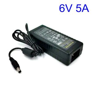 ADAPTER 6V 5A 30W AC DC Adapter med IC Chip Strömförsörjning ADPATER 6V5A Laddartransformator för LED -strip Light CCTV 5.5*2,5 mm