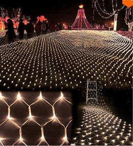 680LEDS 6M4M TREE MESH Takhus vägg fairy sträng nettoljus blinkande lampa girland för festival julhelgens dekoration3880319