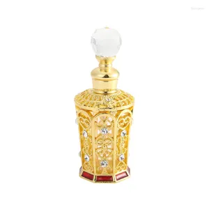 Storage Bottles Large Mouth Middle East Gold Plated Perfume Bottled Essential Oil Bottle Essence Empty Household Decoration