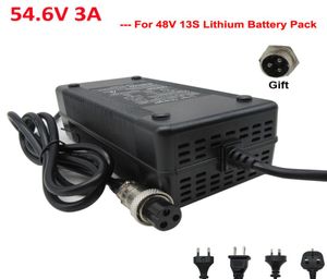 546V 3A Elektrikli Bisiklet Bisiklet Lityum Pil Şarj Cihazı GX16 3Pin 48V LI iyon Scooter XLR 3 SOKETLER ŞARRICI3289141