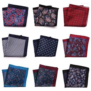 Bow Ties Mens 23CM Pocket Square Floral Paisley Handkerchief Soft Style Hanky Suit Chest Towel Accessories