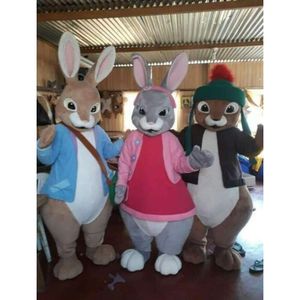Костюмы талисмана Хэллоуин Рождество прекрасный кролик талисман мультфильм плюшевые нарядные платья костюм талисмана